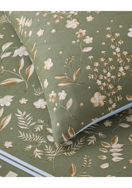 Florish Pamuk Tek Kişilik Nevresim Takımı 160X220 cm Yeşil indirimleri