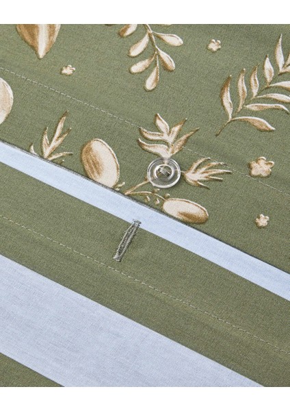 Florish Pamuk Tek Kişilik Nevresim Takımı 160X220 cm Yeşil