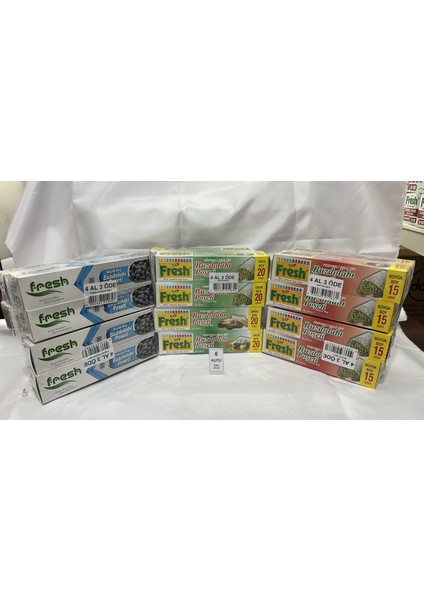 x 6 Paket Buzdolabı Poşeti Küçük (2) Orta (2) Büyük (2) Boy (4 Al 3 Öde)