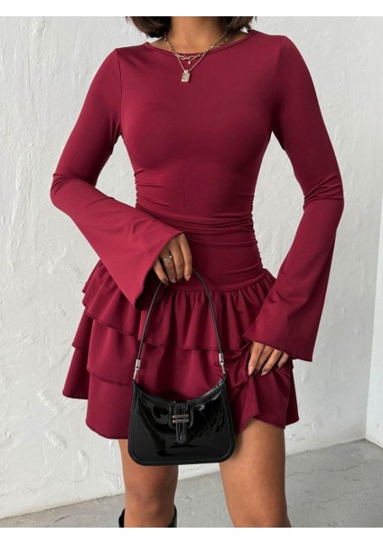 Ispanyol Kol Volanlı Mini Elbise indirimleri