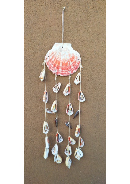 Büyük Boy Yelpaze Deniz Kabuklu Duvar Bahçe Balkon Süsü Rüzgar Çanı Ev Dekor Hediyelik Eşya