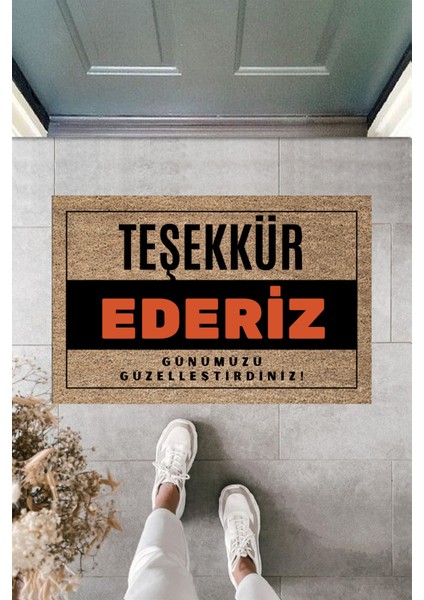Modern Paspas -Günümüzü Güzelleştirdiniz Teşekkürler - Özel Tasarım Kapı Önü Paspası 42