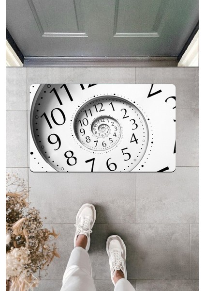 Yüksek Kaliteli Dijital Baskı Saat Girdabı Kapı Önü Paspası