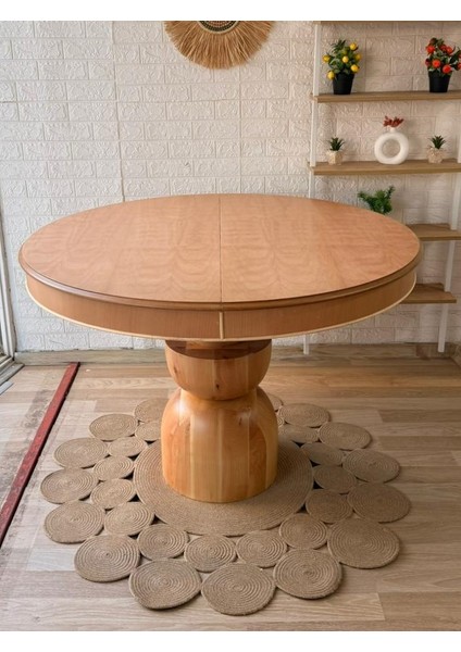 Concept Boğum Ayaklı Masa Ahşap Yuvarlak Naturel Renkli Açılır Masa (Çap 120 Cm) fırsatları