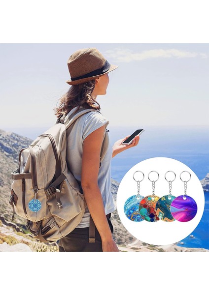 Epoksi Silikon Kalıp Delikli Yuvarlak Anahtarlık Kolye Kalıbı 4 Lü modelleri