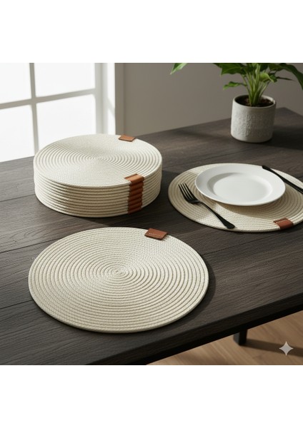 Amerikan Servis Runner 6 Lı Sunum Supla Çeyiz Takımı Örgü Tabak Altı Yanmaz