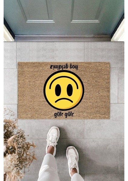 Modern Dijital Baskı Smile Sevinç ve Hüzün Kapı Önü Paspası fiyatları