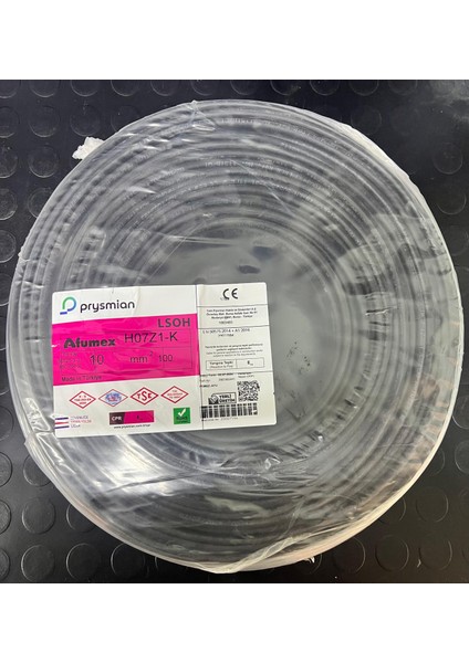 Orjınal H07Z1-K Siyah 10 mm Kablo 100MT