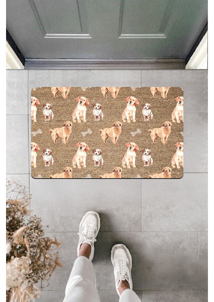 Yüksek Kaliteli Dijital Baskı Köpek Ailesi Kalabalık Kapı Önü Paspası