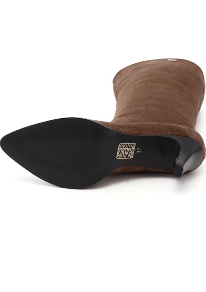 Kadın Kahve Süet Sivri Burun Ince Topuklu Çizme fırsatları