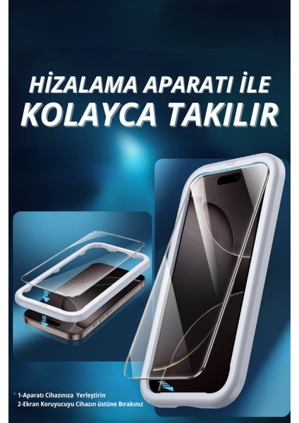 (Armor Tam) Iphone 17 Pro Max Uyumlu Hizalama Aparatlı Armor Serisi Tam Kaplayan Cam Ekran Koruyucu fiyatları