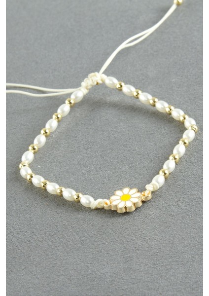 Papatya Oval Inci Bileklik