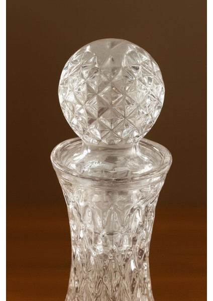 Kristal Desenli Cam Şişe – Kapaklı Şerbetlik & Likör Karafı (1 Litre) modelleri