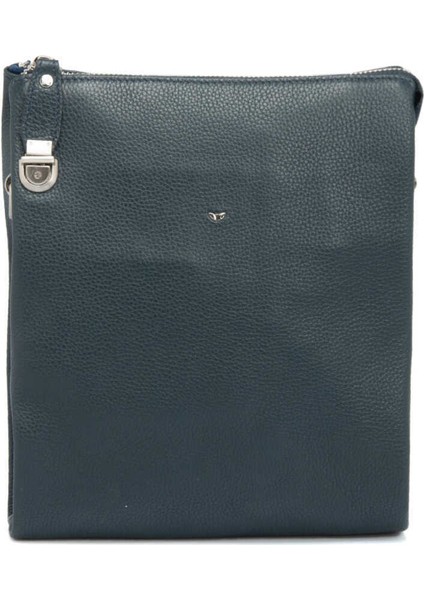 Lacivert Hakiki Deri Erkek Çapraz Askılı Çanta - S1AC00021281-X86