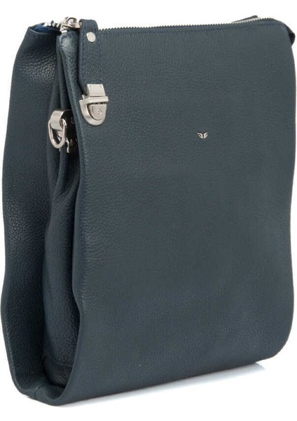 Lacivert Hakiki Deri Erkek Çapraz Askılı Çanta - S1AC00021281-X86