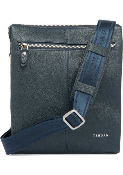 Lacivert Hakiki Deri Erkek Çapraz Askılı Çanta - S1AC00021281-X86