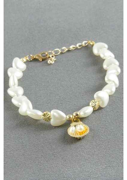 Kalp Istiridye Inci Bileklik