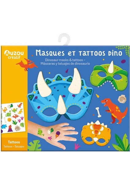 Küçük Sanatçının Etkinlik Seti - Dinozor Maske ve Dövmeleri