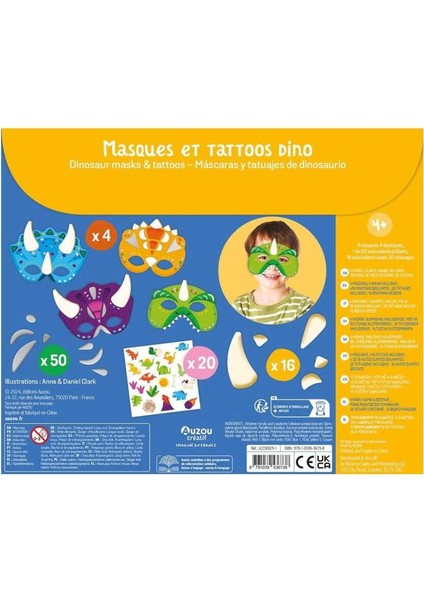 Küçük Sanatçının Etkinlik Seti - Dinozor Maske ve Dövmeleri indirimleri