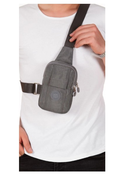 Keten Telefon Bölmeli Bel ve Çapraz Omuz Çanta Göğüs Seyahet Günlük Bodybag