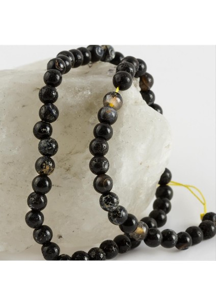 Resveq 6 mm Parlak Akik Taşı-Siyah