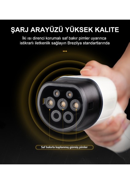 7KW Taşınabilir Elektrikli Araç Şarj Cihazı 32A Type 2 indirimleri