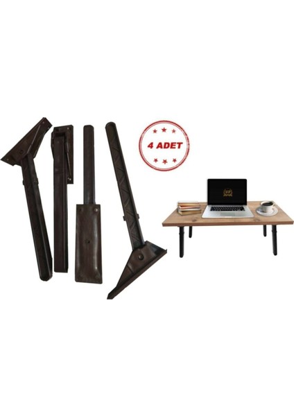 Katlanır Ayak Plastik Sağlam Sofra Ayağı Vip Masa Sehpa Ayağı Siyah 4 Adet Mobilya Bağlantı Elemanla