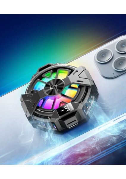 Mıknatıslı Mobil Fan Rgb LED Işıklı Isı Derece Göstergeli Gaming Live Cep Telefon Soğutucu Radyatörü fiyatları