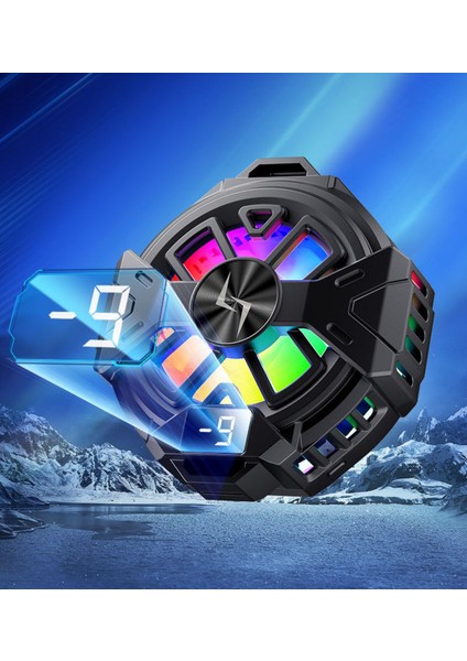 Mıknatıslı Mobil Fan Rgb LED Işıklı Isı Derece Göstergeli Gaming Live Cep Telefon Soğutucu Radyatörü modelleri