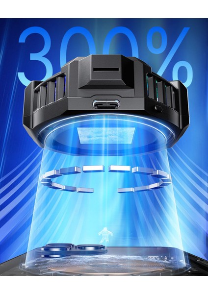 Mıknatıslı Mobil Fan Rgb LED Işıklı Isı Derece Göstergeli Gaming Live Cep Telefon Soğutucu Radyatörü