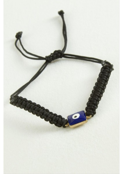 Dikdörtgen Nazar Makrome Ip Bileklik