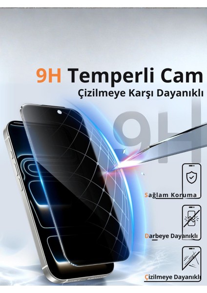 (Zero Hayalet) iPhone 17 Pro Max Uyumlu Hayalet Siyah Çerçevesiz Tam Kaplayan Cam Ekran Koruyucu