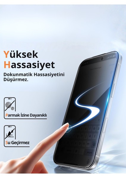 (Zero Hayalet) iPhone 17 Pro Max Uyumlu Hayalet Siyah Çerçevesiz Tam Kaplayan Cam Ekran Koruyucu