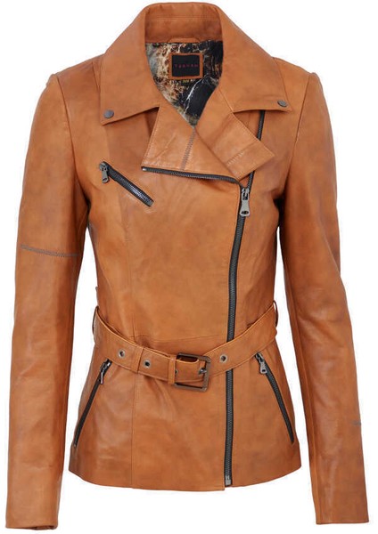 Taba Hakiki Deri Kadın Hakiki Deri Ceket - K22KDM320298-R51