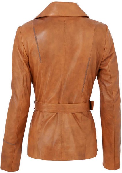 Taba Hakiki Deri Kadın Hakiki Deri Ceket - K22KDM320298-R51