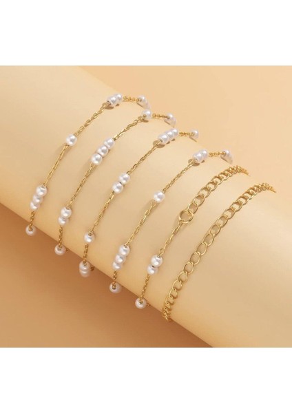Şıklığı ve Zarafeti 6'lı Incili Bileklik Seti