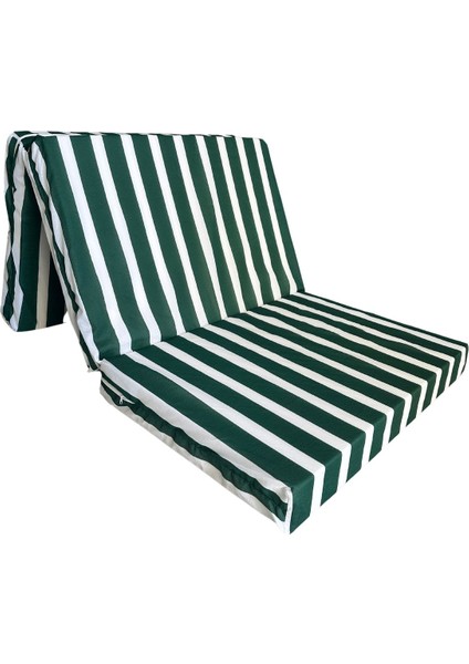 Katlanır Yer Yatağı ve Tek Kişilik Sünger Katlanır Minder Yatak 90X190X10 Cm-Yeşil Beyaz