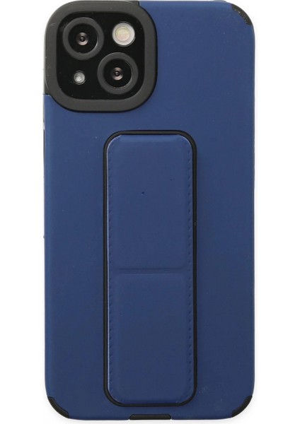 iPhone 14 Plus Kılıf Mega Standlı Silikon - Mavi