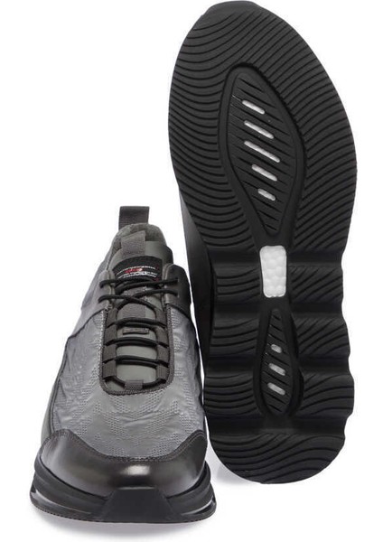 Gri Deri-Tekstil Erkek Sneaker - E23S1AY56394-S1P