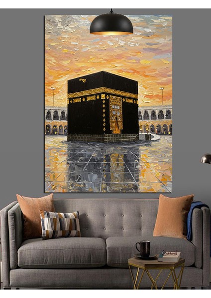 Mekke Kabe Manzarası Dekoratif Kanvas - Mdf Ahşap Tablo