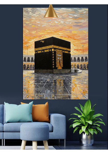Mekke Kabe Manzarası Dekoratif Kanvas - Mdf Ahşap Tablo fiyatları