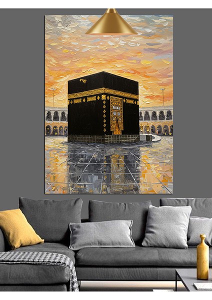 Mekke Kabe Manzarası Dekoratif Kanvas - Mdf Ahşap Tablo fırsatları