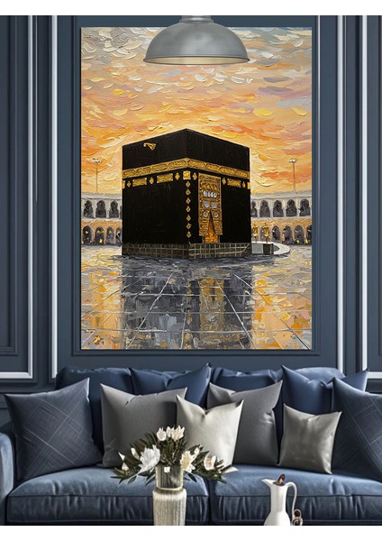 Mekke Kabe Manzarası Dekoratif Kanvas - Mdf Ahşap Tablo indirimleri