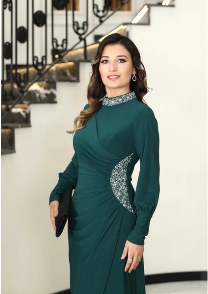 Lale Taşlı Tesettür Abiye Elbise fiyatları