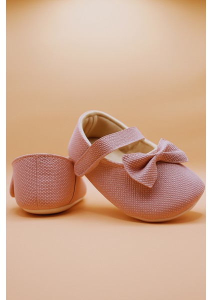 Fiyonklu Simli Pudra Babet Bebek Ayakkabısı modelleri