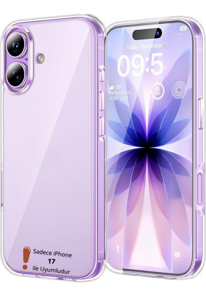 (2mm Şeffaf) iPhone 17 Uyumlu Kamera ve Ekran Yükseltili 2mm Şeffaf Yumuşak Esnek Silikon Kılıf