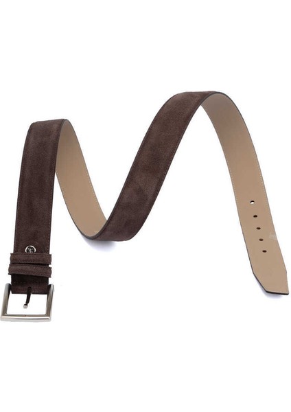 Kahve Hakiki Süet Deri Erkek Kemer - S1EK00000306-B85