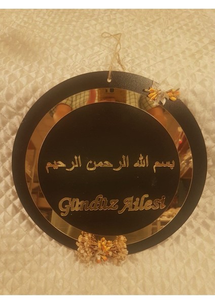 Pleksi Ahşap Kapı Süsü Hoşgeldiniz Yazılı Kapı Süsü