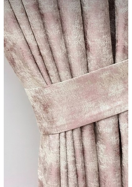 Pudra Istanbul Fon Desen Yeni Sezon Pileli, Kırışmaz, Özel Koleksiyon ( Tek Kanat ) Tül, Perde,