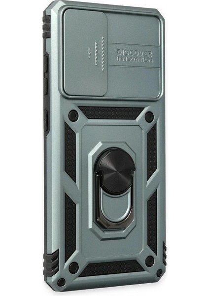 Samsung Galaxy A72 Kılıf Pars Lens Yüzüklü Silikon - Yeşil fiyatları